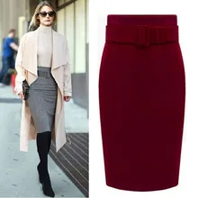 Jupe crayon mi-longue pour femmes, 2020 coton, taille haute, décontractée, à la mode, nouvelle collection automne hiver
