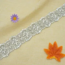 ShiDianYi серебряные стразы аппликация пояс невесты кристалл жемчуг ленты Свадьба для свадебная одежда подружки невесты платья 10PCS-RA300-Y514