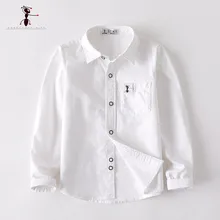 Весенне-осенняя однотонная белая блузка для мальчиков «кунг-фу муравей» хлопковая школьная рубашка школьная форма, Детские рубашки оригинального дизайна 3171 г