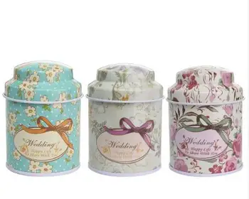 

100pcs/LOT Europe type style Tea caddy receive box candy storage box wedding favor tin box cable organizer container household