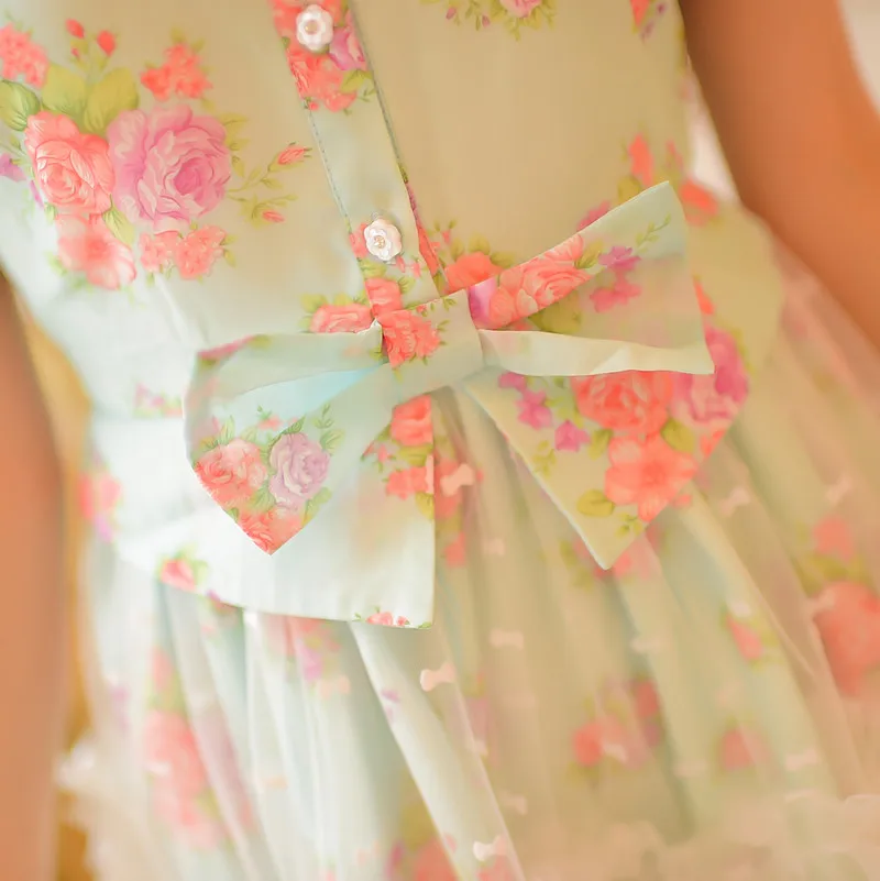 Милое платье принцессы в стиле Лолиты; Яркое летнее платье в стиле дождя; Новинка года; милое женское кружевное платье; маленькое летнее платье; C22AB5700