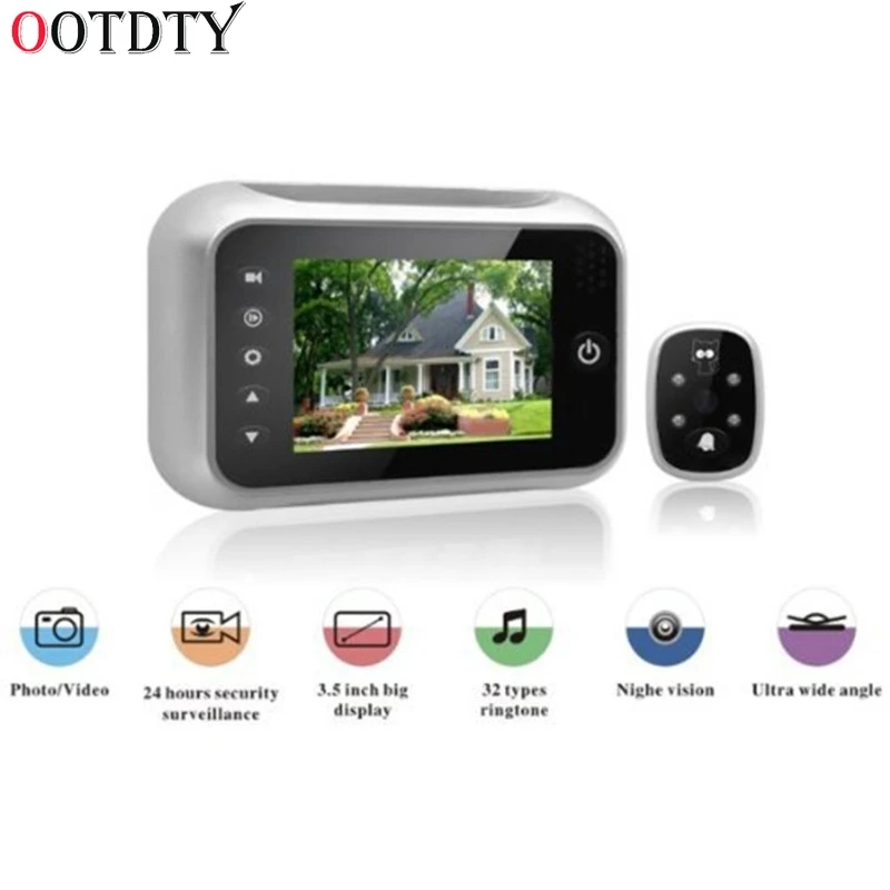 

3.5" LCD T115 Color Screen Doorbell Viewer Digital Door Peephole Viewer Camera Door Eye Video record 120 Degrees Night vision