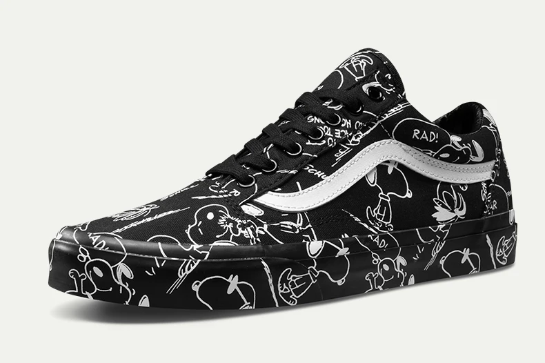 

Vans Old Skool Skateboarding Shoes Unisex Black Sneakers PEANUTS Cartoon Graffiti Athletic Shoes Weight lifting shoes Eur 36-44