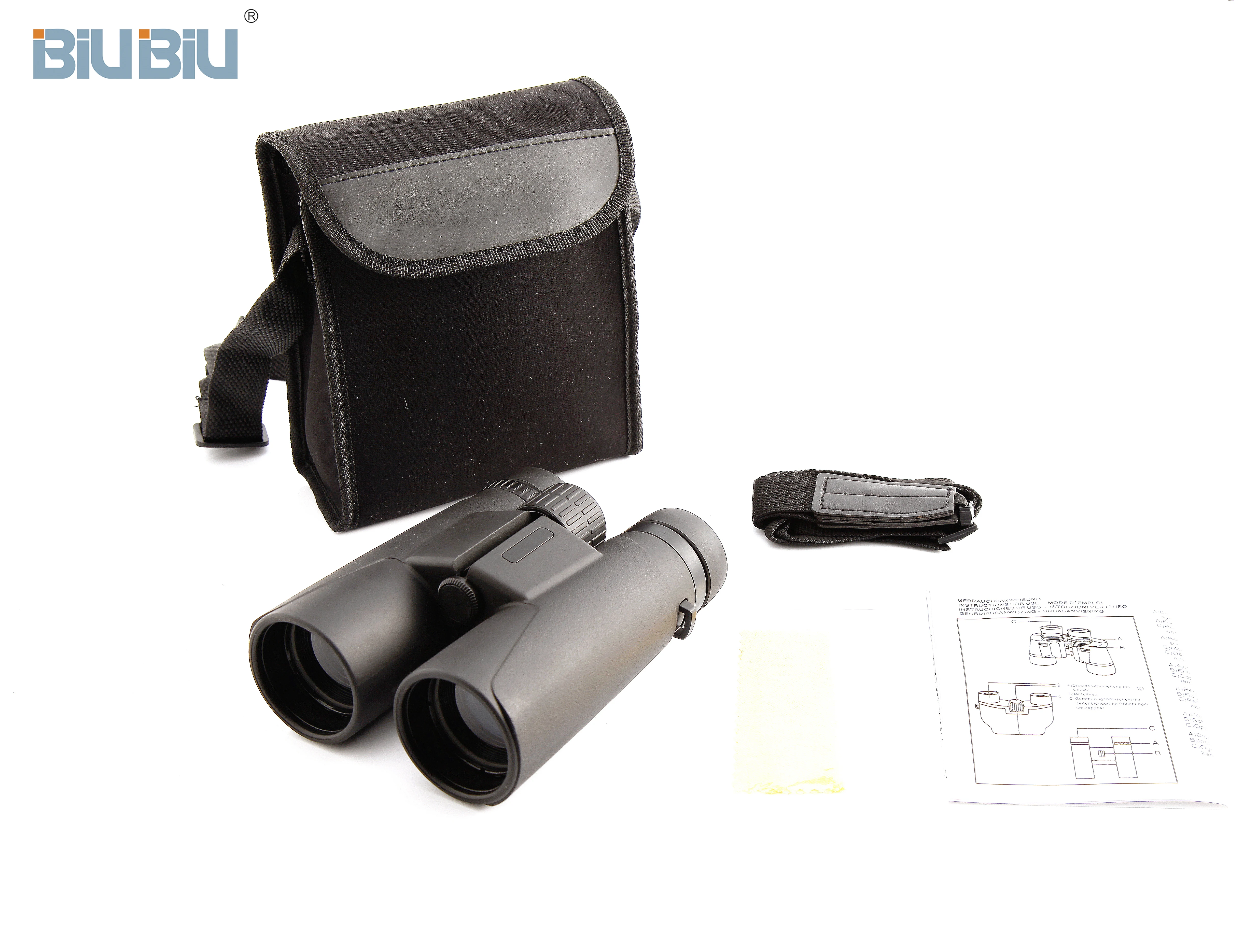 BIUBIU 10X42 مناظير للطي ل في الهواء الطلق مراقبة الطيور السفر الصيد التخييم تلسكوب المهنية زووم بصري قوية