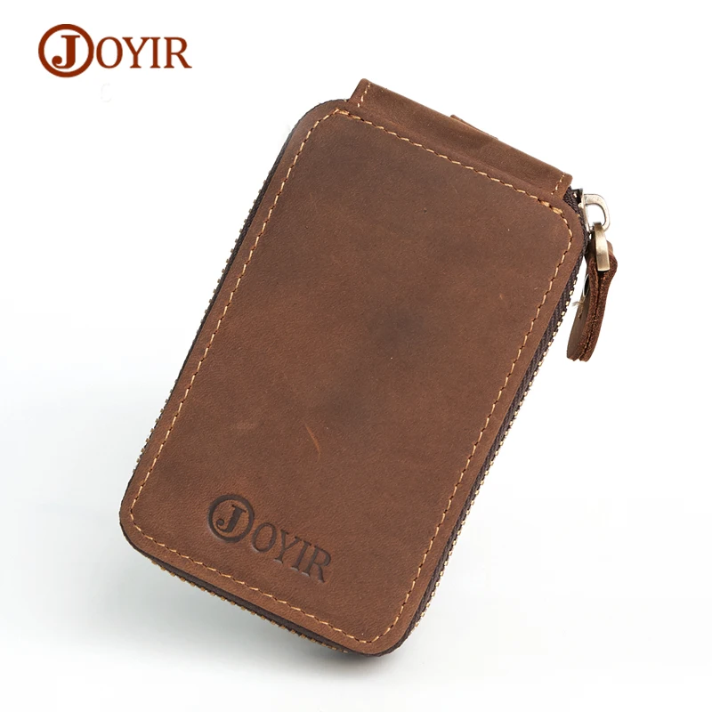 

JOYIR Famous Brand Key Wallets Holder Retro Men Cow Leather Housekeeper Key Keysmart Key Pouch Real Leather Key Bag