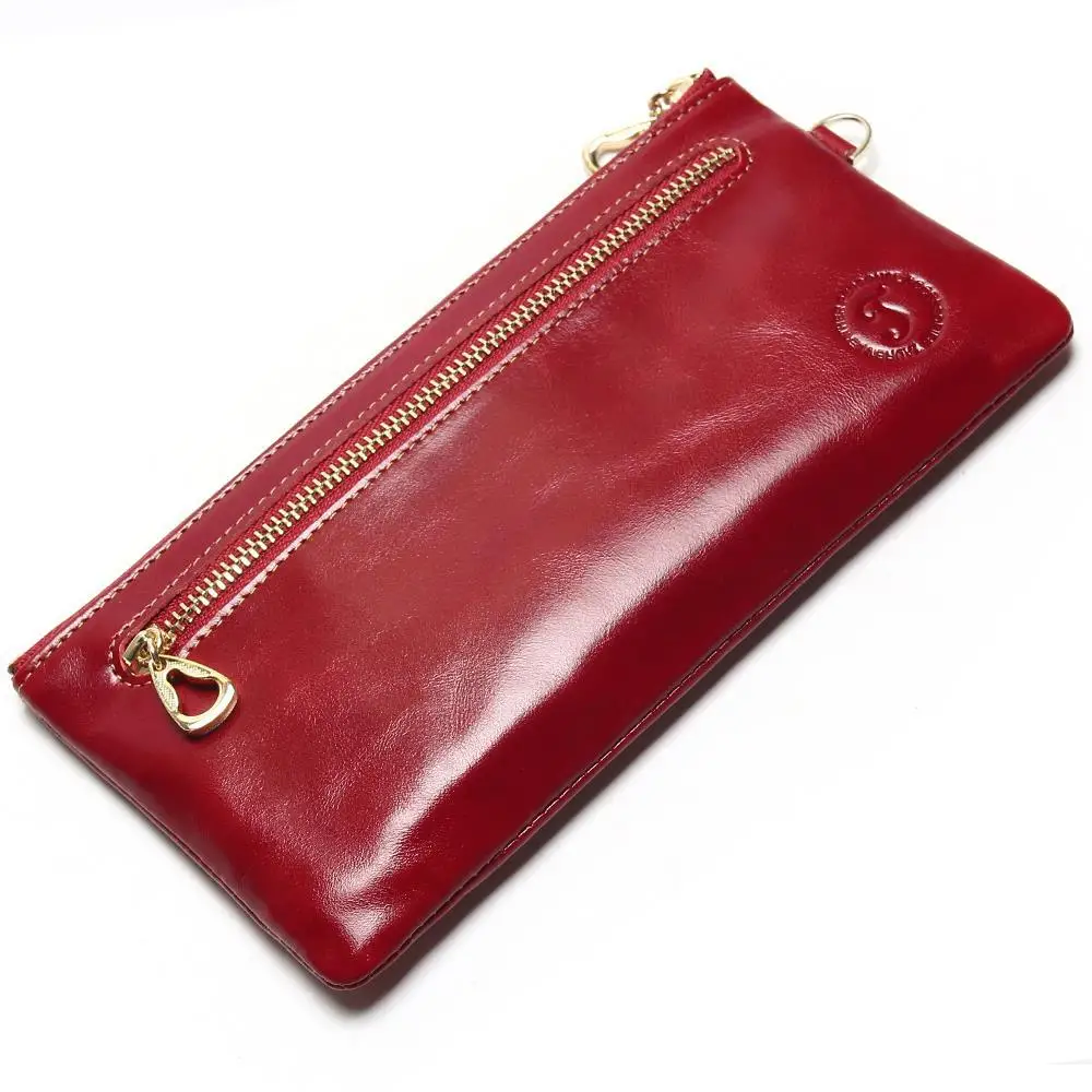

New women's ultra-thin leather multi-card wallet Mini mobile phone bag cross-section square leather simple hand-cranked purse