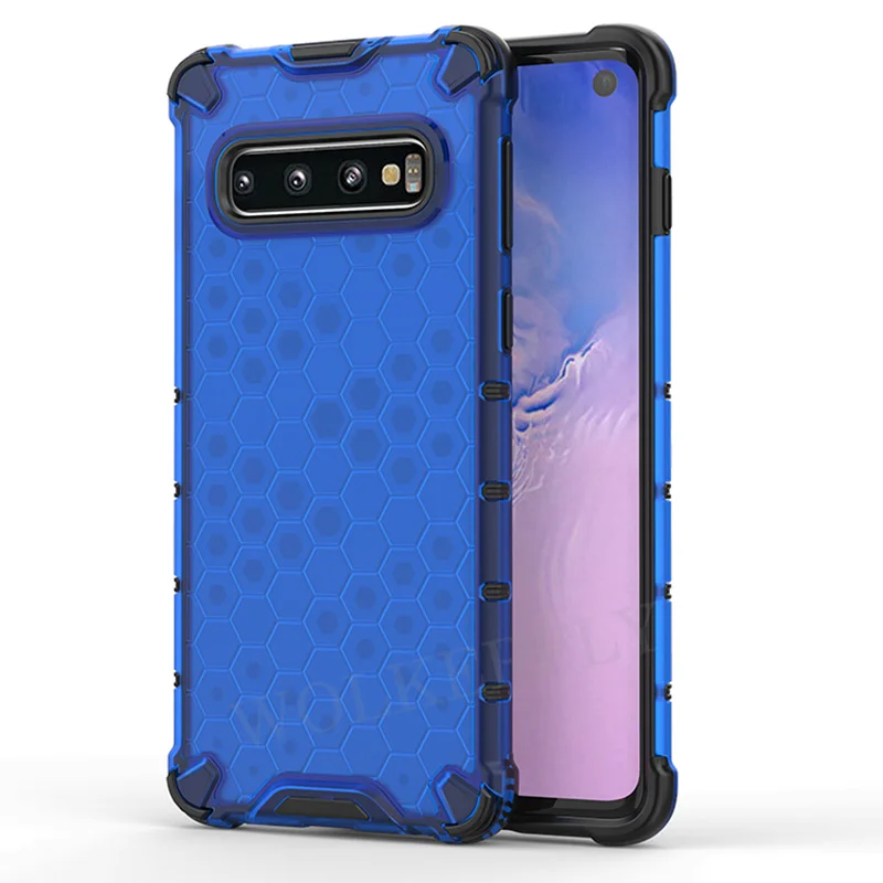 Гибридный защитный чехол из ТПУ+ поликарбоната для samsung Galaxy S10 S10 Plus, прозрачный чехол для телефона, чехол для samsung Galaxy S10E S10 Lite - Цвет: Clear Blue