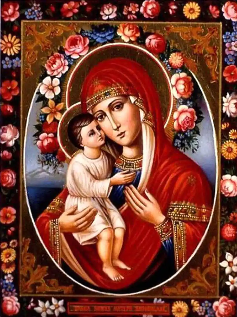 Алмазная вышивка RUBOS Theotokos Iverskaya otodox, икона, религия, Алмазная мозаика, сделай сам, 5D, рукоделие, Хрустальная бусина, дрель, Декор, подарочный набор - Цвет: 645-3