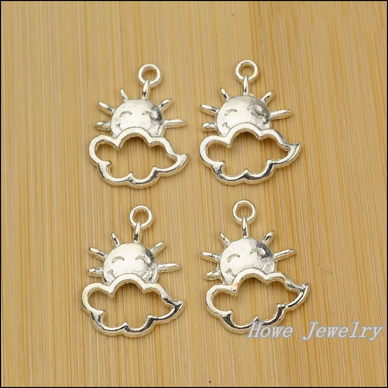 

Wholesale 100 PCS Vintage Charms Sun Pendant Bright silver Fit Bracelets Necklace DIY Metal Jewelry Making JC-706