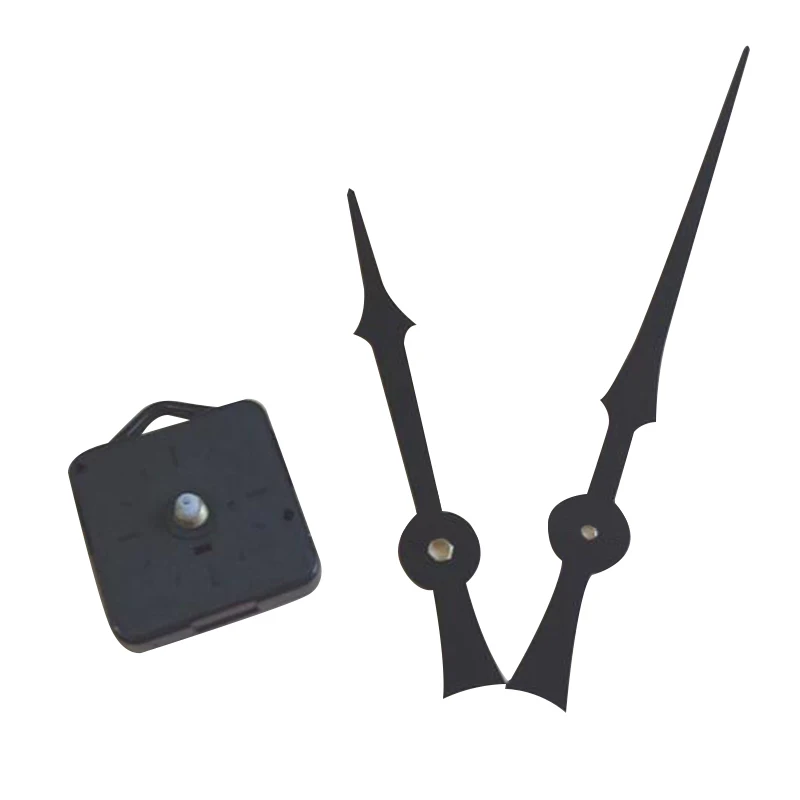 new 10pcs/lot wholesales HOT SALE Clock Movement Mechanism with Black Hour Minute Second Hand DIY Tools Kit 18.5mm shaft long