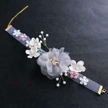 sweet bride white silk yarn lace necklace headdress flower handmade bride wedding hair accessories korean silk yarn flower bride headdress beauty wedding hair accessories pink hair ornament diadem mariage bijoux de tete cheveux
