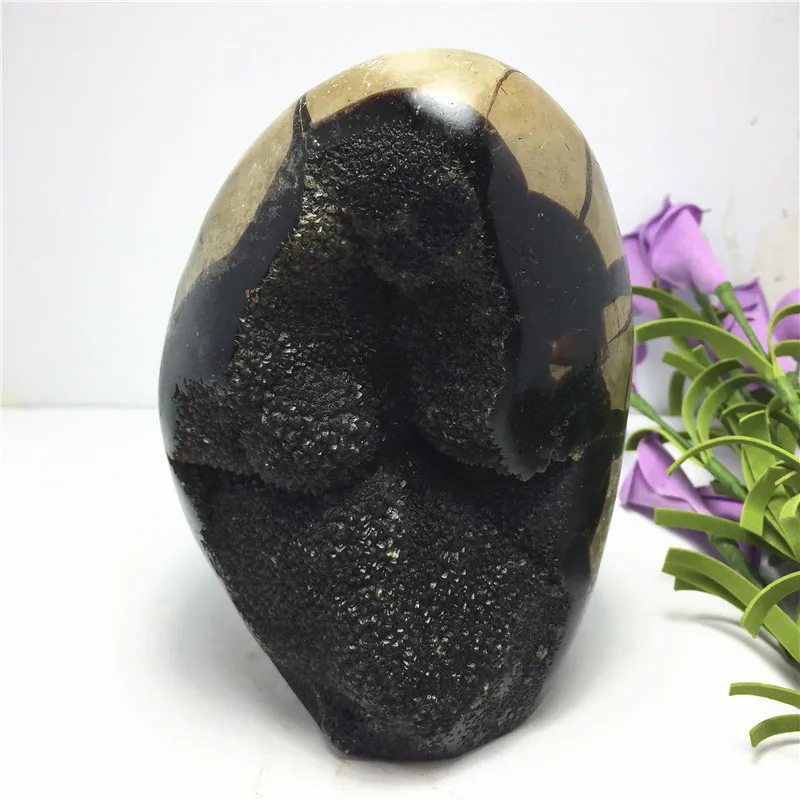 Природного сырья Septarium Geode битл минеральный фильтр для очистки воды кластера Кристалл Камень домашний декор чакра Рэйки камень