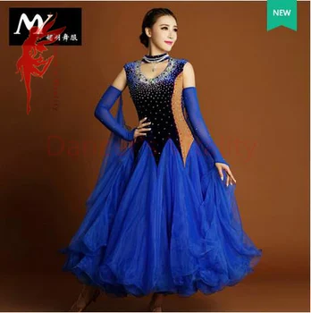 

New Ballroom dance costumes sexy spandex stones sleeveless ballroom dance dress for women ballroom dance competition dresses