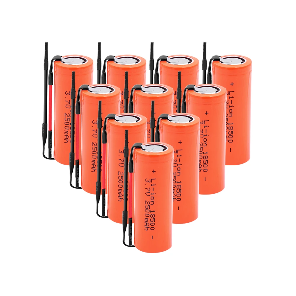 Перезаряжаемые 18500 литий-ионная литиевая Батарея 3,7 V 2500 мАч батареи электронные сигареты Батарея с высоким уровнем разрядный ток+ DIY Linie
