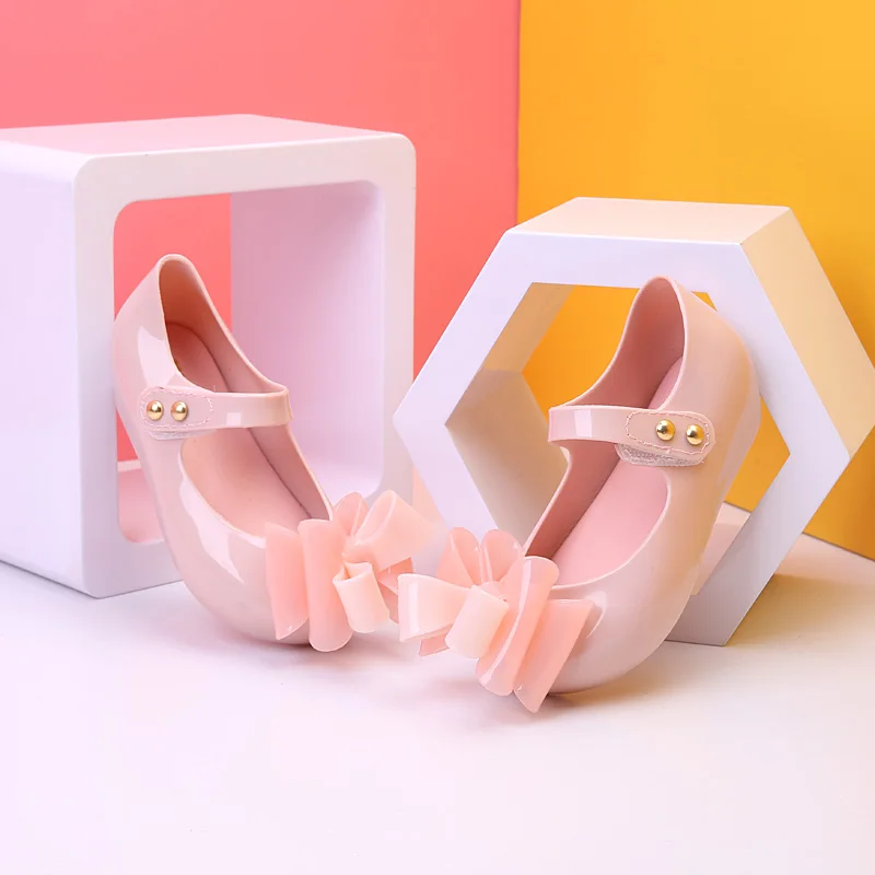 Мини Принцесса Мелисса сандалии для девочек силиконовые сандалии для девочки обувь большие банты сандалии для девочек сандалии для маленьких девочек высокого качества - Цвет: Розовый