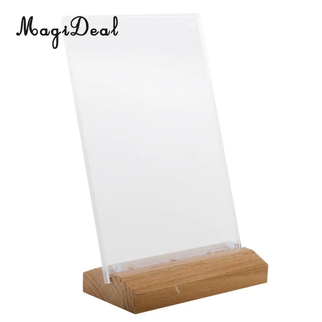 MagiDeal Acrylic Table Tent Frame Tabletop Photo Frame Menu Holder