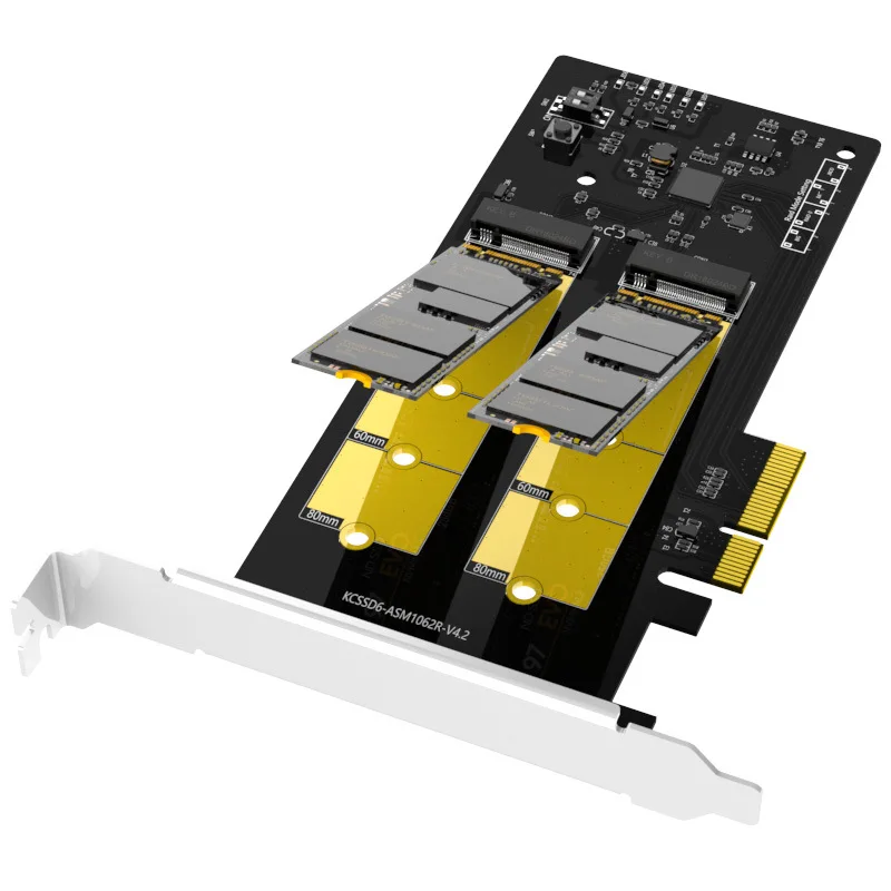  Maiwo Pci-E X4 X8 X16 Zu M.2 Ngff Dual Ssd Adapter Mit Raid High Speed Sata Array Externe Adapter B