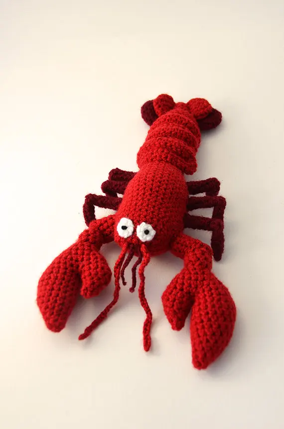 

Crochet Lobster Amigurumi rattle Crochet Seafood Amigurumi Ocean Sea Animals