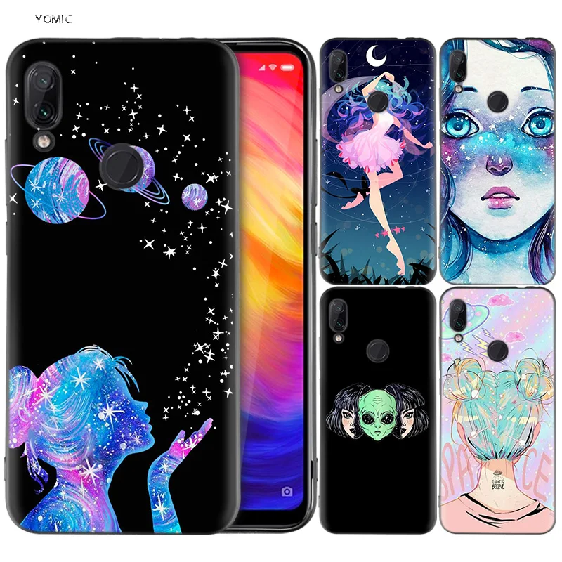 

Silicone Coque Case for Xiaomi Redmi Note 7 6 5 Pro Mi A1 A2 8 Lite 9 GO Poco F1 S2 4 4X Plus Girl Space Garota