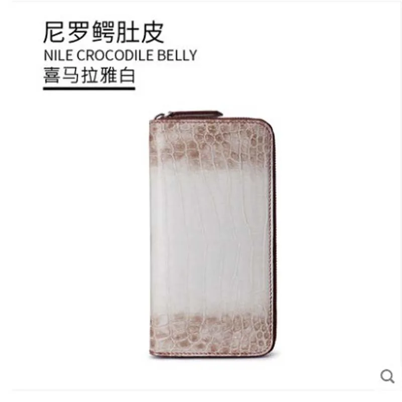 gete New imported crocodile wallet men's large-capacity business leather wallet long zipper hand bag men's clutch bag