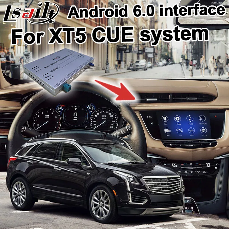 

Android navigation box for Cadillac XT5 etc Intellink Mylink CUE system video interface with Carplay GPS