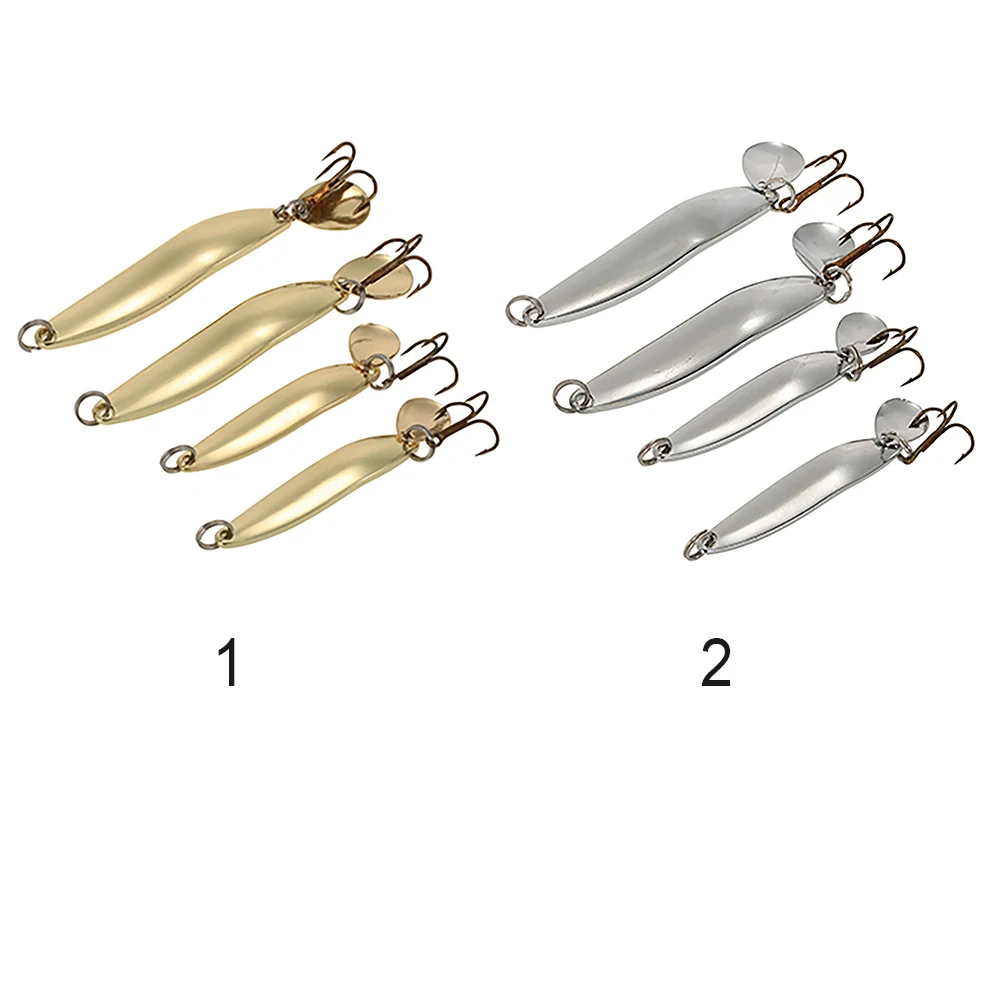 4 шт Металл рыбалки приманки Блестки Ложка шумовая блесна Жесткий с перо высоких