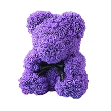 1 шт./партия, Фиолетовый медведь розы, вечный цветок, отправить подруге подарок на день Святого Валентина, мыло, цветок, подарок на день рождения, Свадебный декор, кукла bea