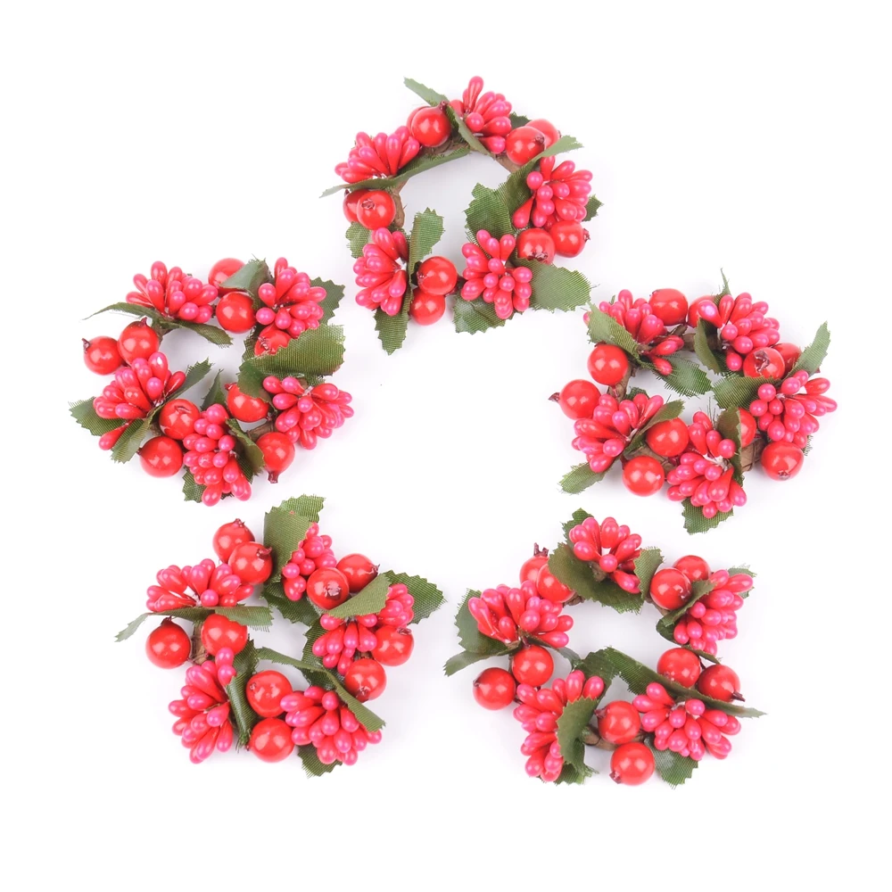 

1pcs artificial flower red berry wreath Christmas decoration pearl berry wedding home decoration DIY Christmas gift box craft