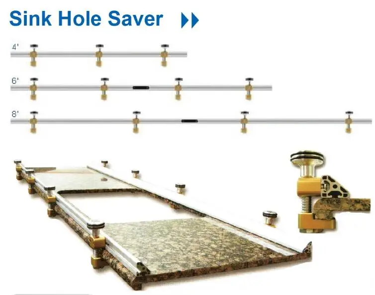 4' 6' 8ft granite sink hole saver set for stone countertops slab