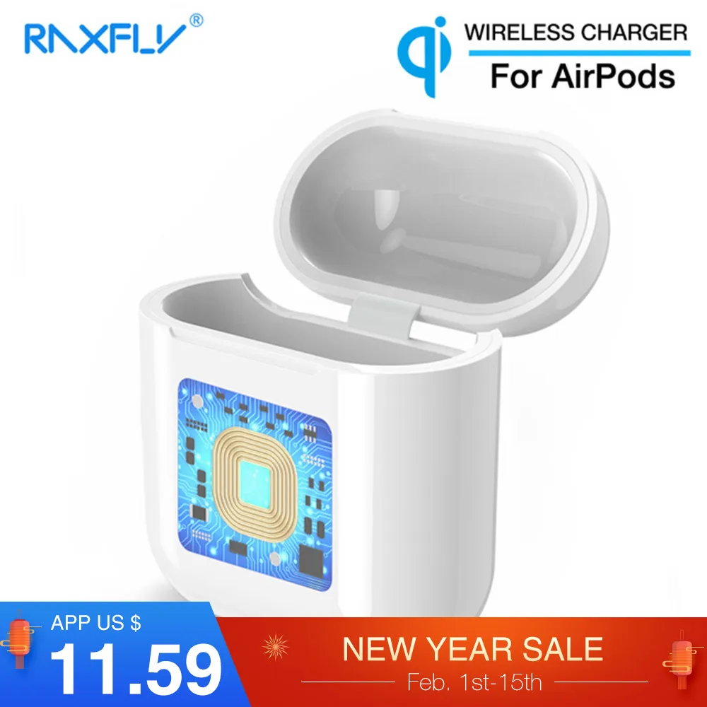 RAXFLY Wireless Charger for Apple AirPods Protective Case Wireless Charger Charging Receiver for Airpod Case Charger Accessories