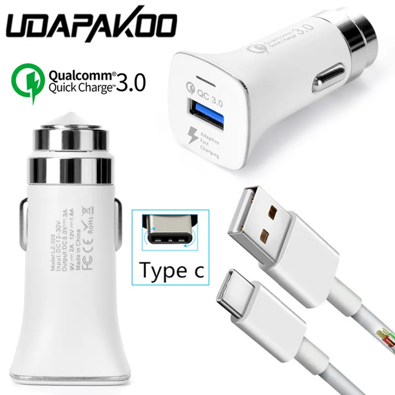 Quick charge 3.0 QC Fast Car charger Adapter + 1M Type c USB Quick charge 3.0 QC Fast Car charger Adapter + 1M Type c USB