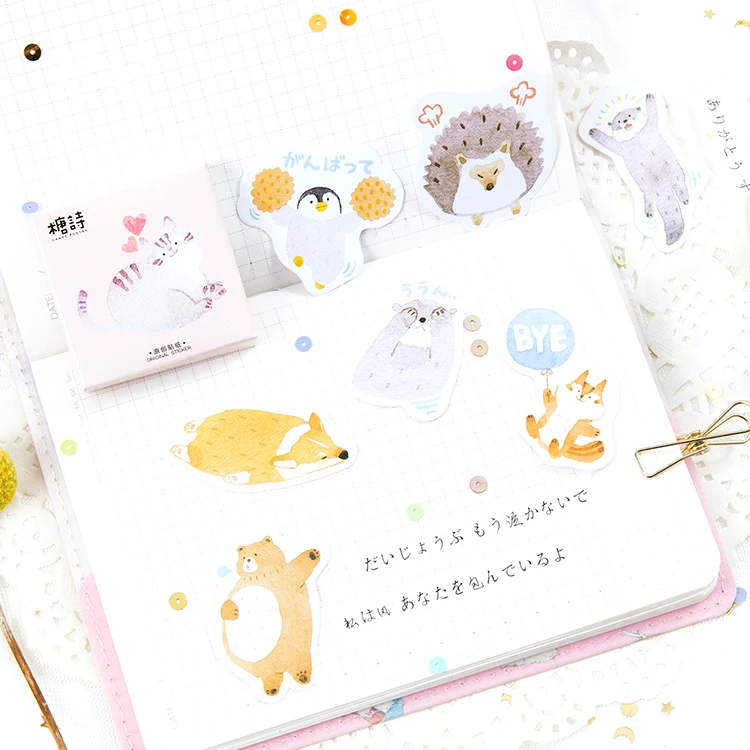 

(1Pack/Sell) Love Animals Memo Pad Diary Stickers Pack Posted It Kawaii Planner Scrapbooking Stationery Escolar School Supplies