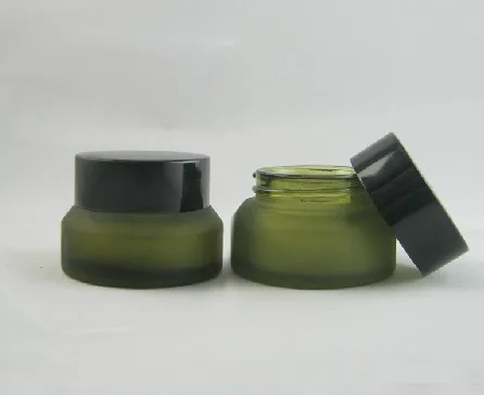 Download High quality Freeshipping 15g Green Frosted Glass Bottle Eye Cream Bottle Cosmetic Jar Makeup ...