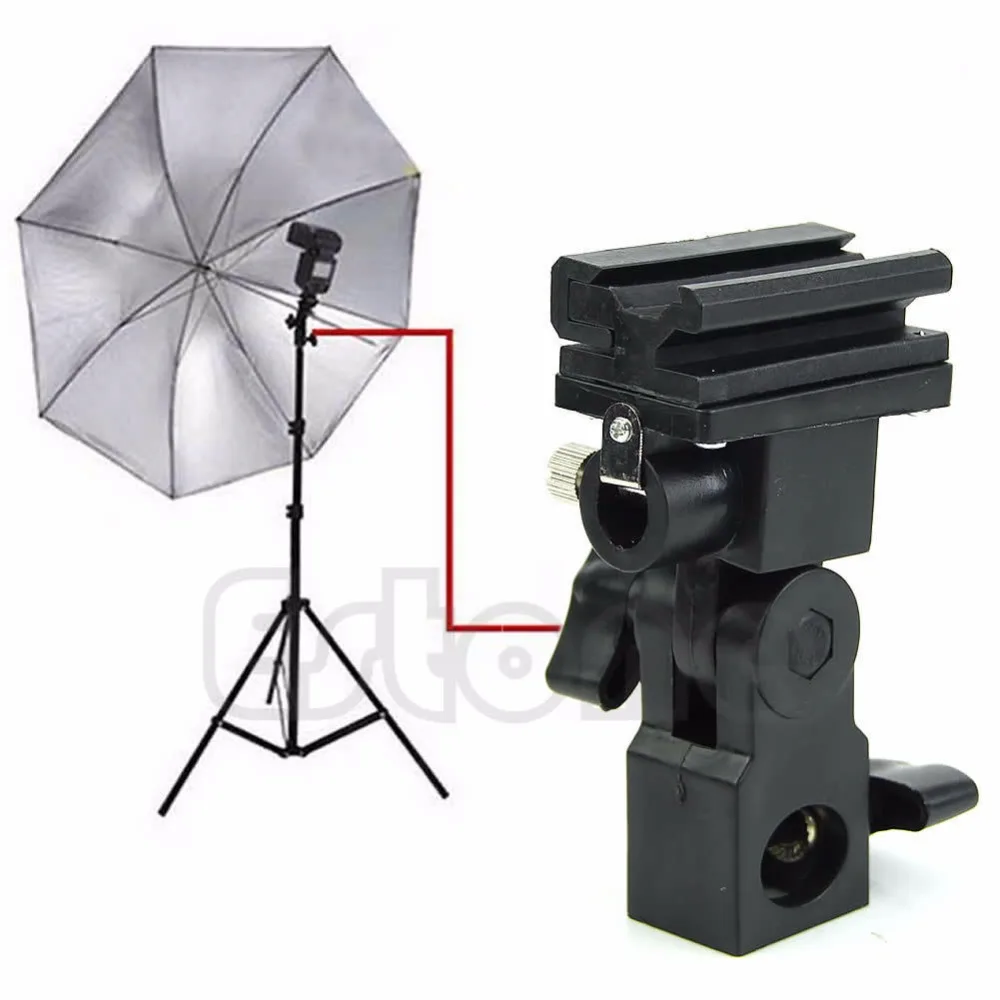 

Photo Flash Adapter Hot Shoe Swivel Mount Light Stand Bracket B Umbrella Holder