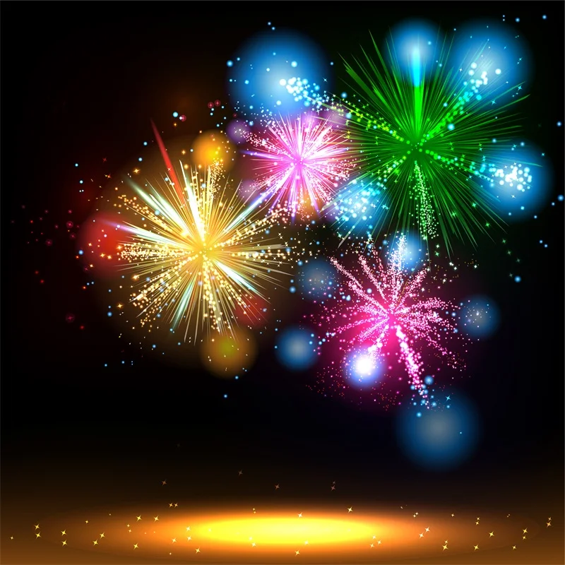 

Laeacco Colorful Firework Scene Photography Backgrounds Customized Photographic Backdrops For Photo Studio