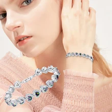 Наручные браслеты серебряный браслет роскошный браслет мужские s браслеты ювелирные изделия шикарные мужские модные цирконы