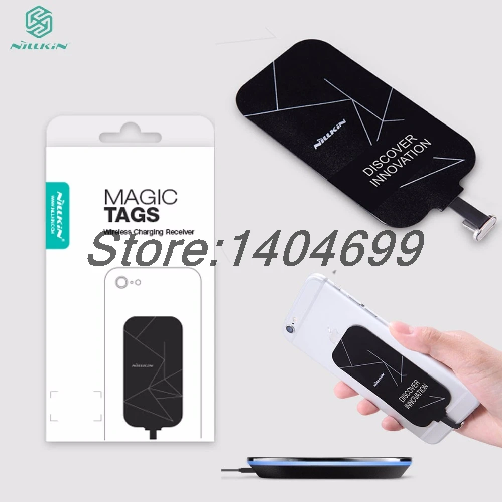 

Universal Qi Wireless Charger Charging For iphone 7 Plus 5S SE 6 6S Nillkin Magic Tags Coil Micro USB / Type C Receiver Adapter