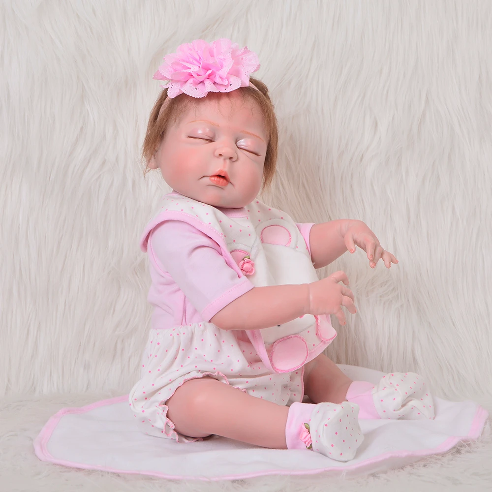 Close eyes Model Baby Dolls 23'' Realistic Full Silicone Vinyl Reborn