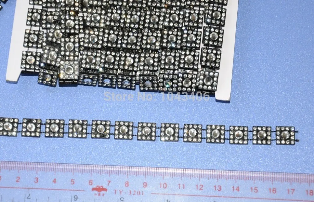 5 ярдов/партия прозрачный кристалл бисером костюм с аппликацией цепь с квадратным сечением отделка для шитья