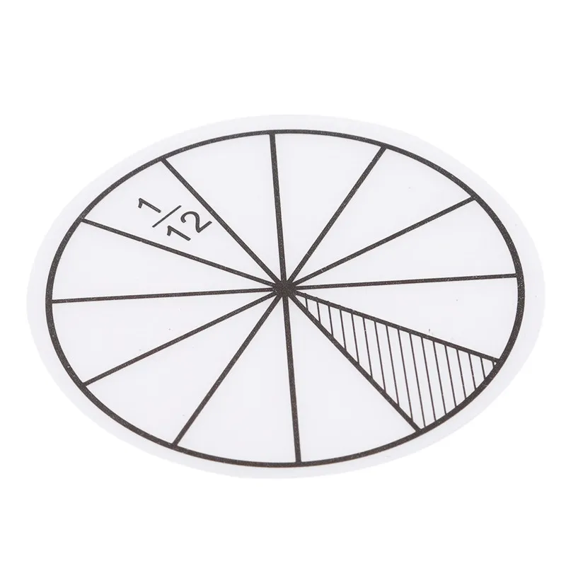 12pcs Plastic Numbered Fractions Circles Math Chips Mathematics Number Toy Math Toys