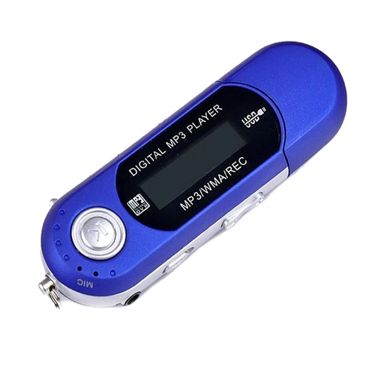 Portable Auto Car FM Radio Function With TF Card Slot LCD Screen USB Flash Drive With Earphone Digital Mini USB MP3 Music Player - Формат цифровых медиаданных: blue