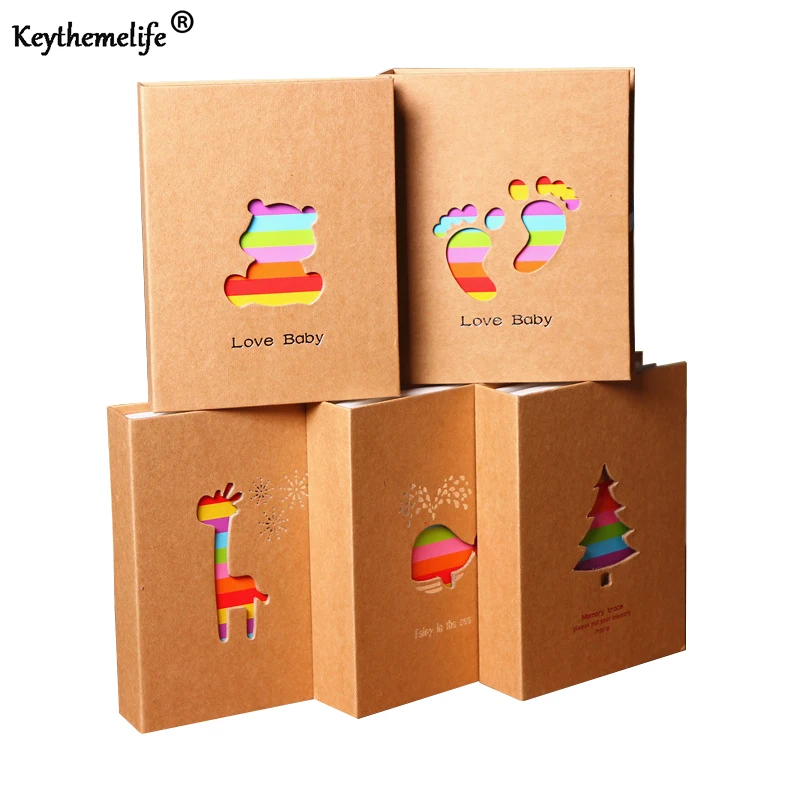 

7 inch Photo Albums 100 Photographs Time DIY Albums Interstitial Children Couple Memories Photo Albums D