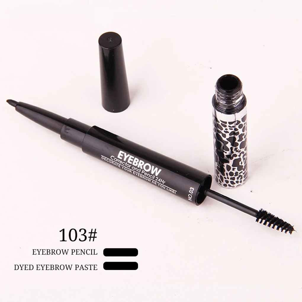 popfeelWater Prooft Sweat Resistant Eyebrow Cream Eyeliner Pen Brush Comb Women Girl Makeup Supplies