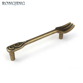 

96mm Bronze Kitchen Cabinet Drawer Handles Fork Knife Cupboard Closet Dresser Drawer Pulls Bars Shoes Box Handle Knob