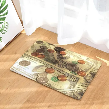 

CAMMITEVER Money US Dollar Coins Rugs For Kitchen Floor Door Mats Outdoor Mat Carpet Bathroom Waterproof Foot Cushion Home Mat