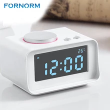 Fornromr Multi-Функция fm Радио с умный будильник Повтор Функция Крытый термометр Dual USB Порты и разъёмы Зарядное устройство AUX