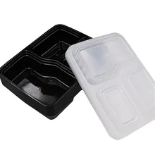 5/10 Pcs 3 Compartimiento de Contenedores De Almacenamiento De Alimentos Con Tapa Bento Lonchera Microondas Caja de Almacenamiento de Comida de Picnic caja fuerte del Lavaplatos