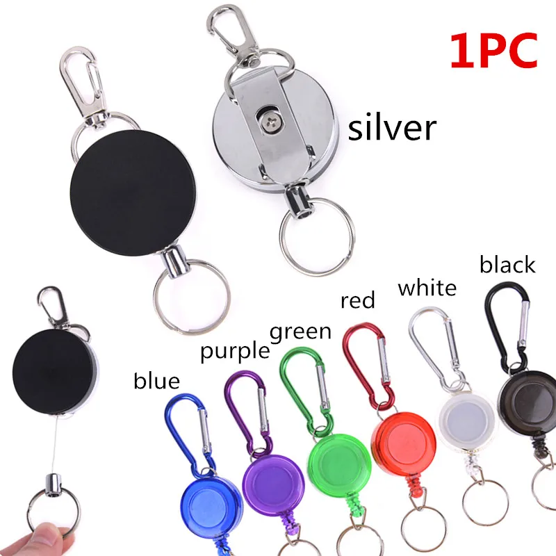 

Hot! Mulitifunction Badge Reel Keychain Ski Pass ID Card Holder Key Chain Steel Cord Retractable Alarm Key Ring Anti Lost