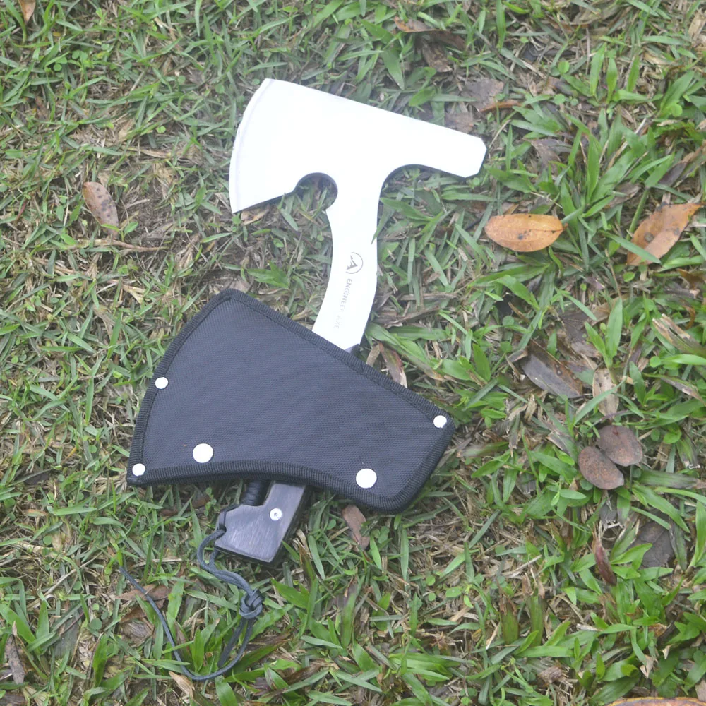 King Sea Full Tang Hatchet with Stainless Steel Bladeand Wood Handle for Outdoor Survival Camping Axe and Everyday Tasks