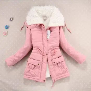 

2019 winter coat women's cotton slim plus size outerwear wadded jacket medium length cotton jacket warm parkas 8866